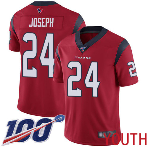 Houston Texans Limited Red Youth Johnathan Joseph Alternate Jersey NFL Football 24 100th Season Vapor Untouchable